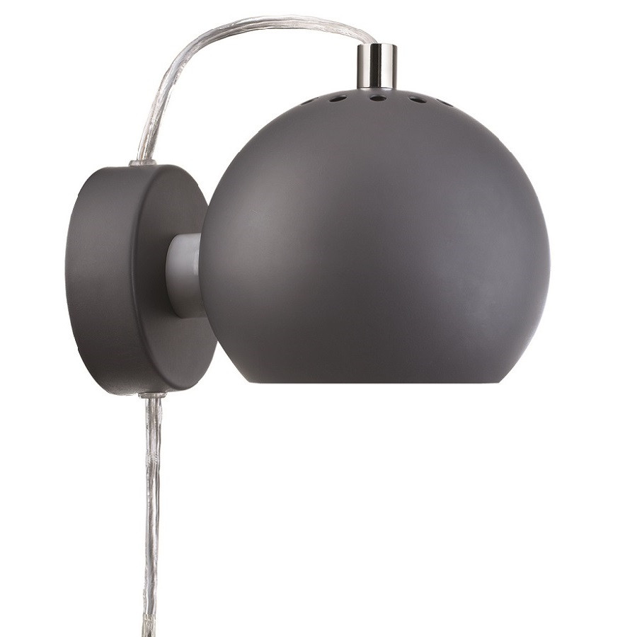 Лампа настенная Ball, ?12 см, темно-серая матовая - фото 1 - id-p167306451