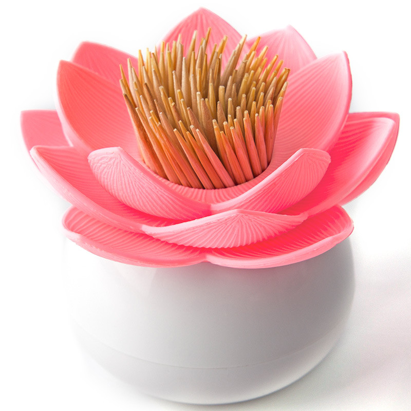Держатель для зубочисток Lotus белый-розовый - фото 1 - id-p167304468