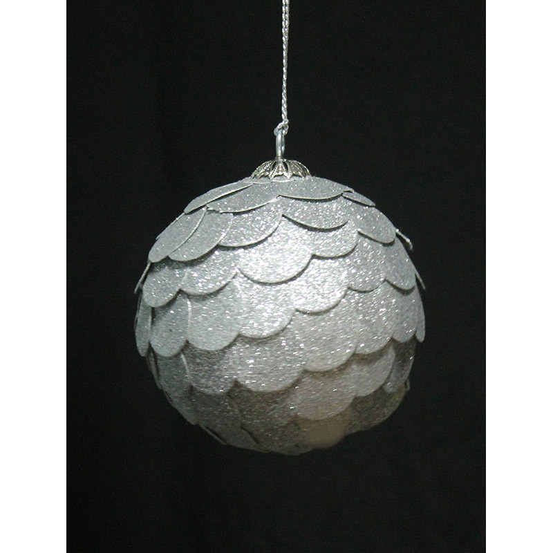Шар новогодний декоративный Paper ball, серебрянный - фото 3 - id-p167313354