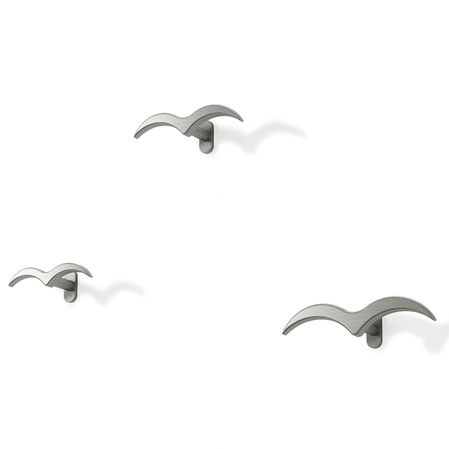 Набор из 3 настенных крючков Alouette никель - фото 1 - id-p167307432