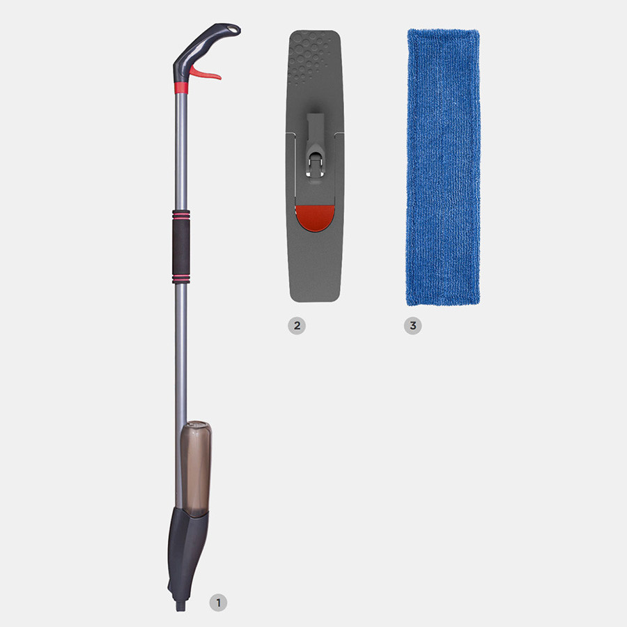 Швабра для мытья пола с распылителем, телескопической ручкой 130 см и насадкой - фото 4 - id-p167313379
