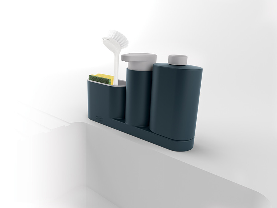 Органайзер для раковины с дозатором для мыла и бутылочкой SinkBase Plus серый - фото 2 - id-p167308452