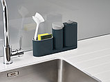 Органайзер для раковины с дозатором для мыла и бутылочкой SinkBase Plus серый, фото 8
