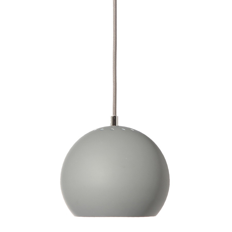 Лампа подвесная Ball, 16х?18 см, светло-серая матовая, светло-серый шнур - фото 1 - id-p167306519