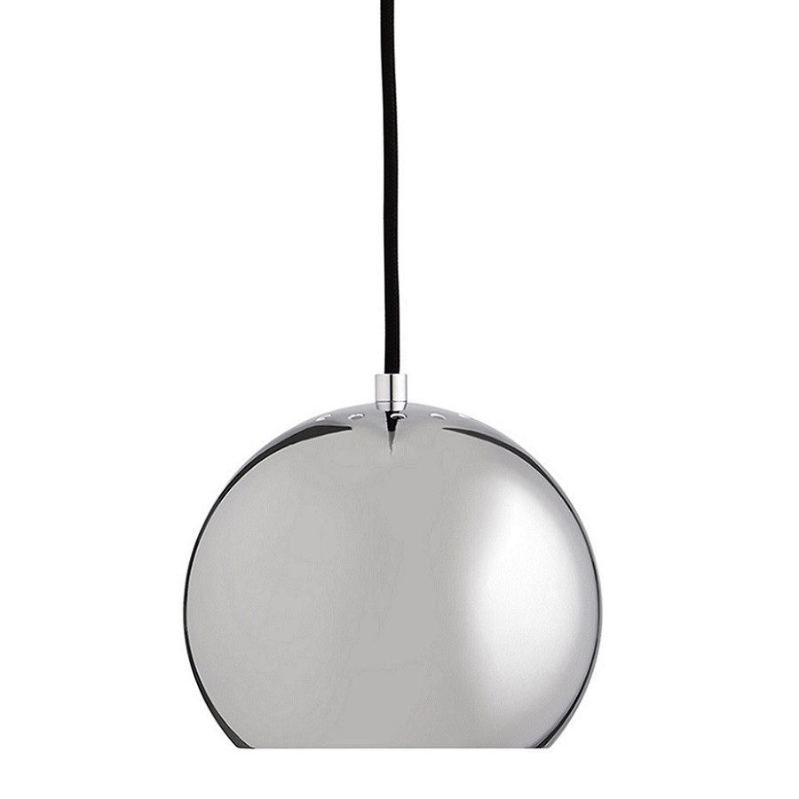 Лампа подвесная Ball, 16х?18 см, хром в глянце, черный шнур - фото 1 - id-p167306522
