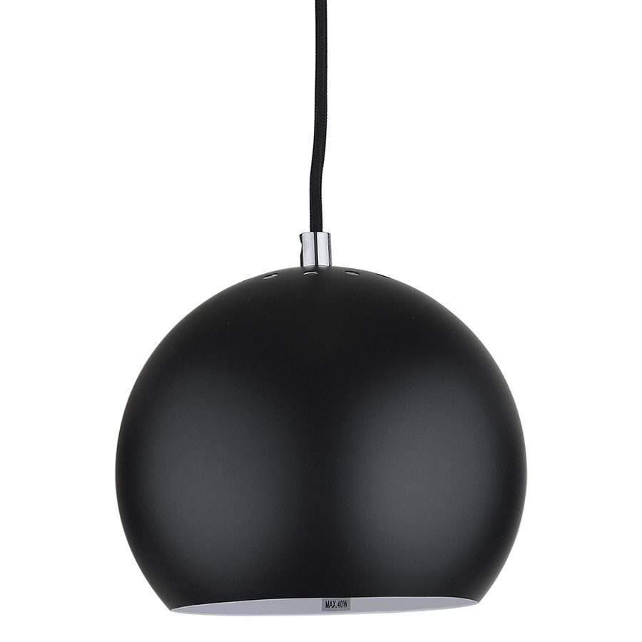 Лампа подвесная Ball, 16х?18 см, черная матовая, черный шнур - фото 1 - id-p167306523