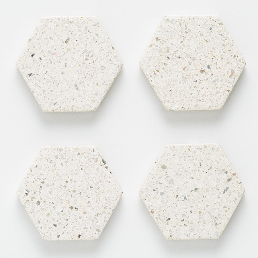 Набор из 4 подставок из камня Elements Hexagonal 10 см - фото 2 - id-p167307481