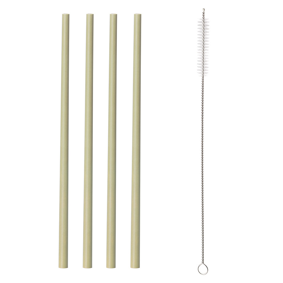 Набор из 4 соломинок из бамбука и щеточки Colour - фото 1 - id-p167307487