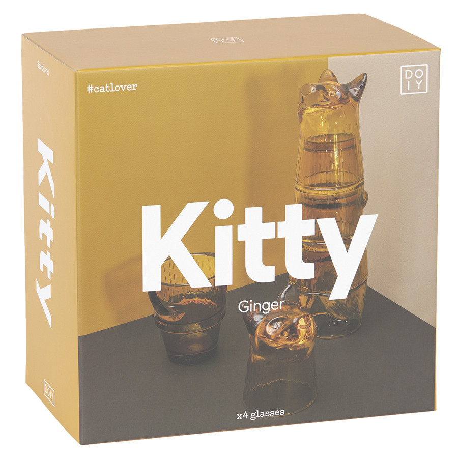 Набор из 4 стаканов Kitty, имбирь - фото 5 - id-p167307488