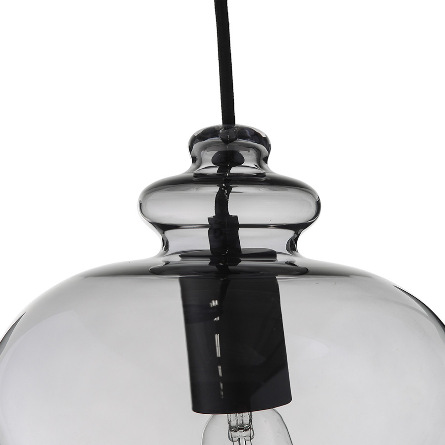 Лампа подвесная Grace, 25х?21 см, дымчатое стекло, черный цоколь - фото 5 - id-p167306563