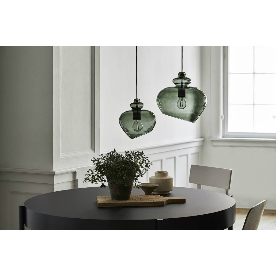Лампа подвесная Grace, 25х?21 см, зеленое дымчатое стекло, черный цоколь - фото 2 - id-p167306564