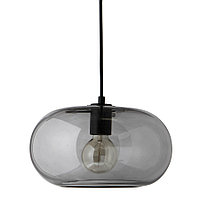 Лампа подвесная Kobe, 17х?30 см, дымчатое стекло, черный цоколь, шнур 250 см