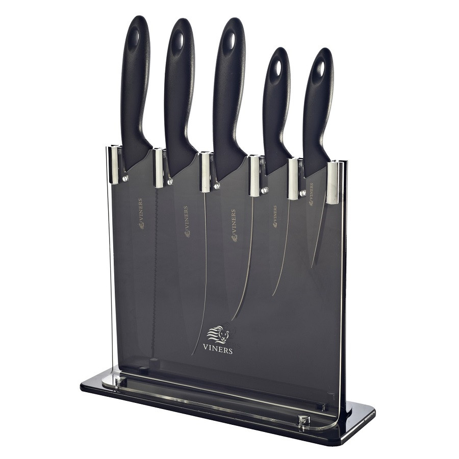 Набор из 5 ножей и подставки Silhouette чёрный - фото 1 - id-p167307514