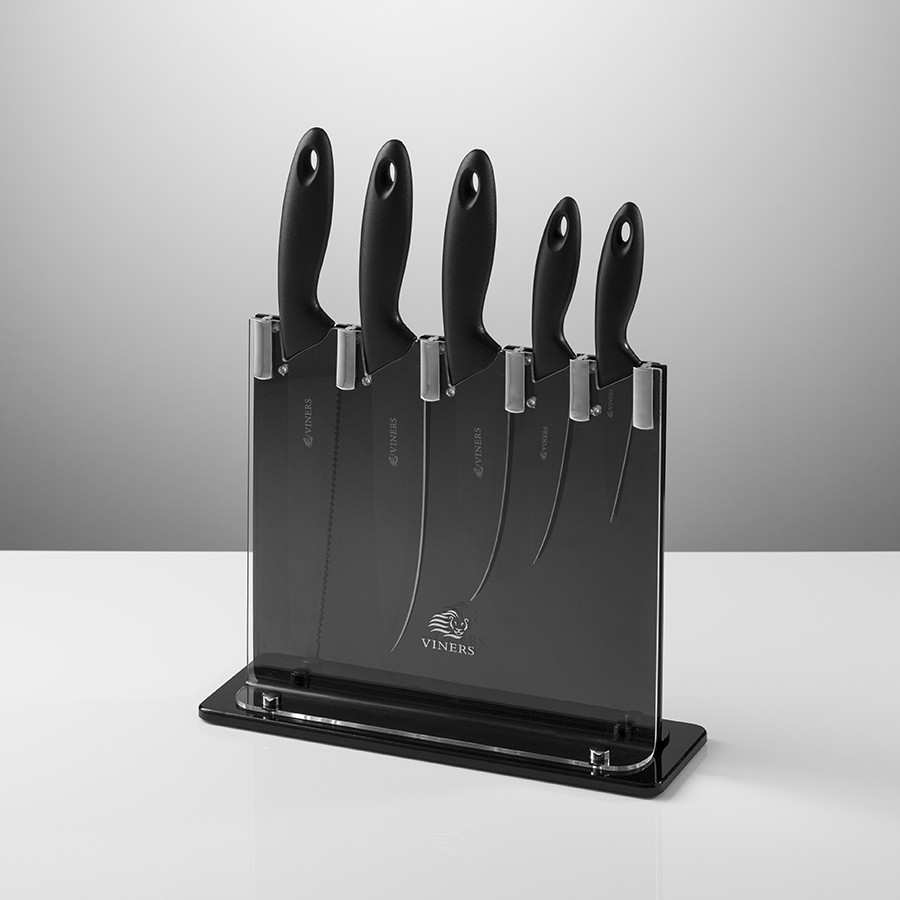 Набор из 5 ножей и подставки Silhouette чёрный - фото 3 - id-p167307514