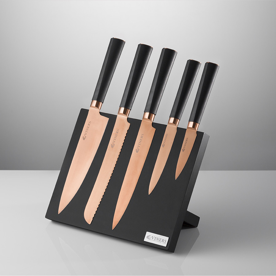 Набор из 5 ножей и подставки Titan Copper - фото 5 - id-p167307515