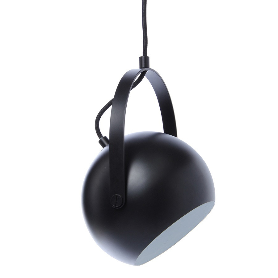 Лампа потолочная Ball с подвесом, 24х?19 см, черная матовая - фото 1 - id-p167306587