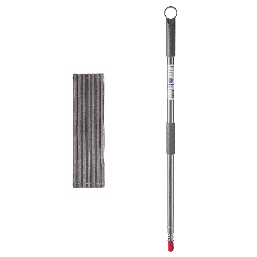 Набор из телескопической ручки 160 см и сменной насадки из жесткой микрофибры - фото 1 - id-p167307644