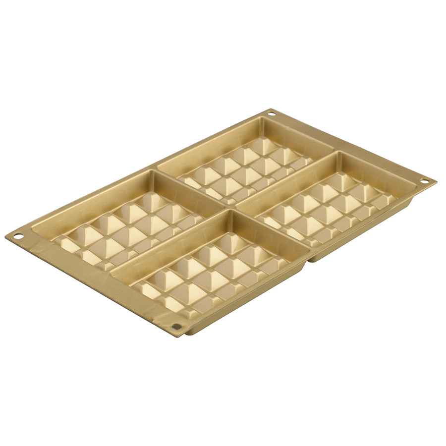 Форма для приготовления вафель Waffel Classic силиконовая золотая - фото 4 - id-p167312651