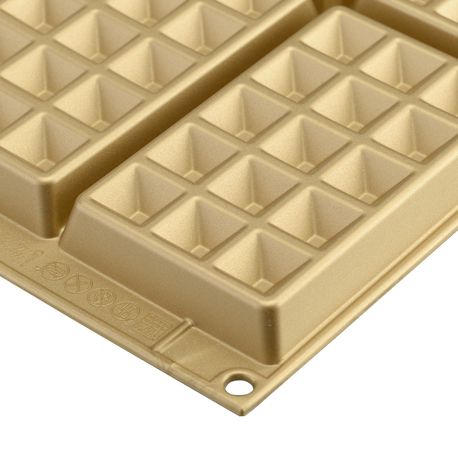 Форма для приготовления вафель Waffel Classic силиконовая золотая - фото 7 - id-p167312651