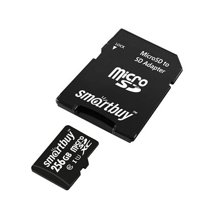 Карта памяти MicroSDXC 256Gb, SMARTBUY UHS-I (с адаптером), Class 10, (скорость 80Mb/s), фото 2