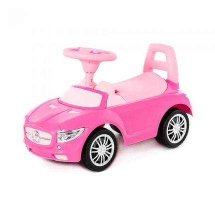 Каталка-автомобиль "SuperCar" №1 со звуковым сигналом (розовая), фото 2
