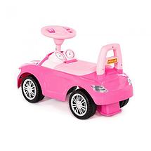 Каталка-автомобиль "SuperCar" №1 со звуковым сигналом (розовая), фото 3