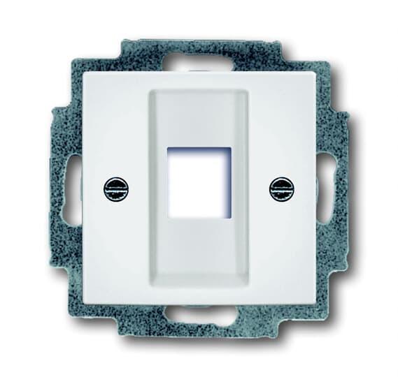 Лицевая панель с суппортом для 1-го разьема Modular Jack (белый)