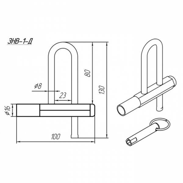 Замок навеснойЗНВ 1-Д винтовой с одной секретностью, трёхгранный ключ - фото 2 - id-p167350716
