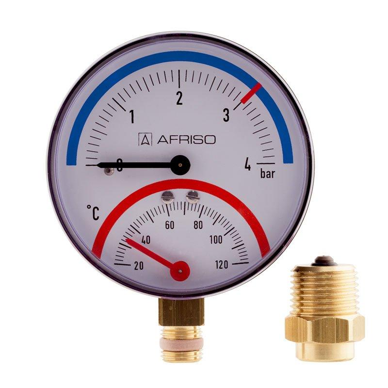 Термоманометр Afriso TM 80 RAD 0-4 бар - фото 1 - id-p167352873
