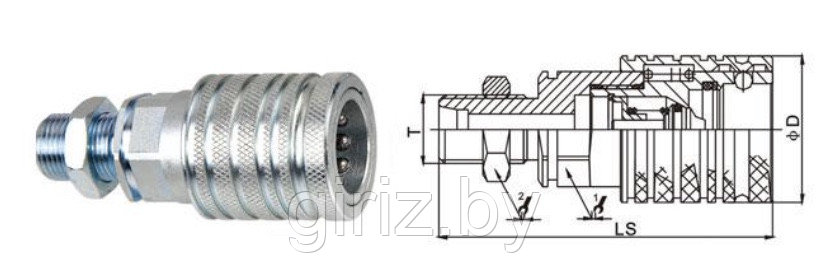 Корпус муфты разрывной S27 М22*1,5 (мама, нар.р., переборочный)