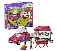 Игровой набор Schleich Конные приключения на автомобиле с прицепом