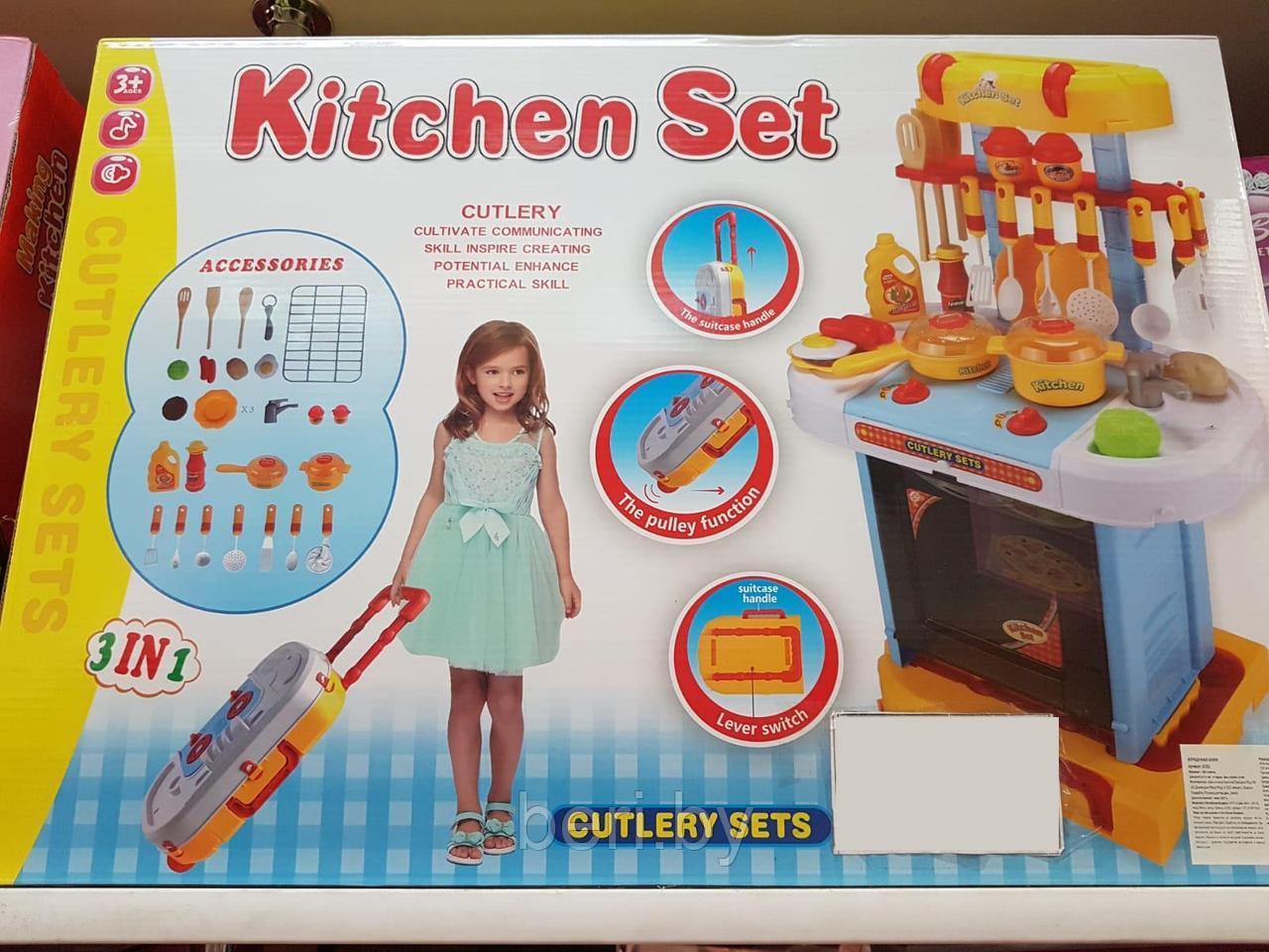 Детская игровая кухня арт. LY202, чемодан, 27 предметов, свет звук ст - фото 3 - id-p167355881
