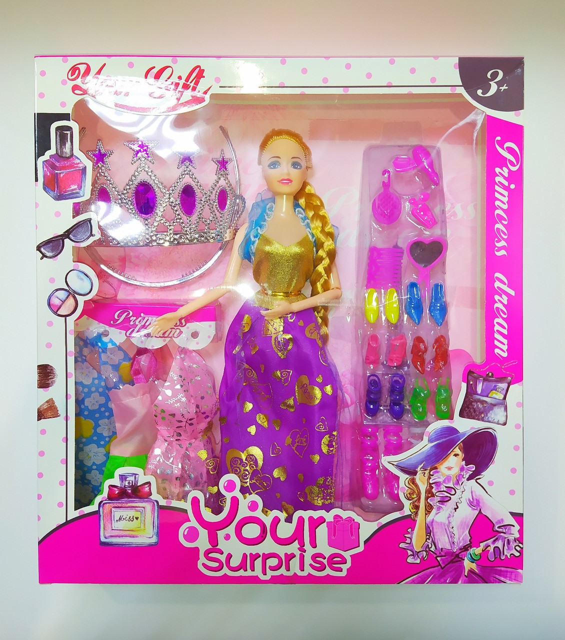 Игровой набор "Your surprise" Кукла с платьями, рост куклы 29 см, арт.BLM86C7
