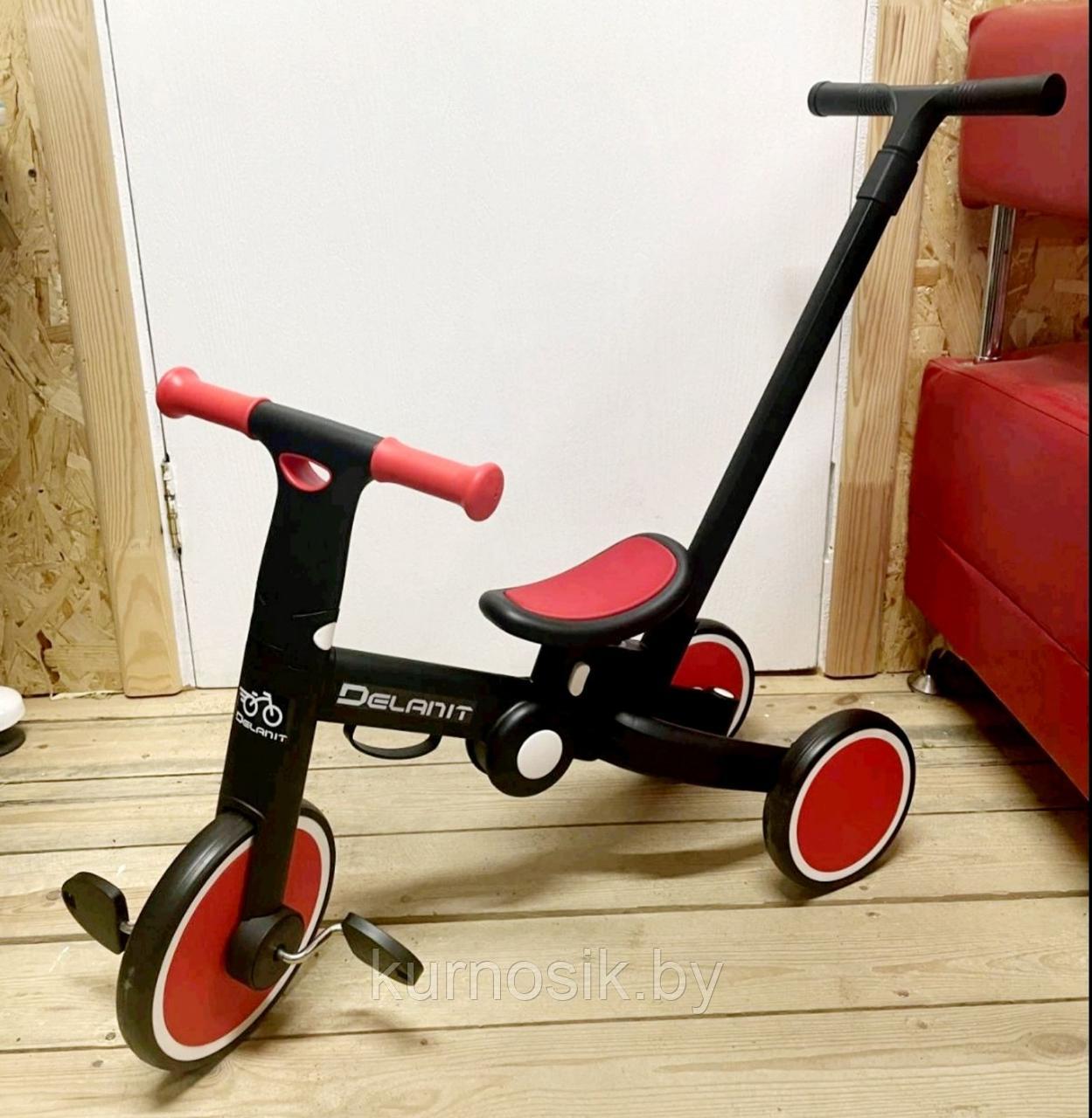 Велосипед-беговел детский 2 в 1 складной с ручкой Belashimi T801 красный - фото 4 - id-p167373834