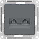 Розетка двойная RJ45+RJ45 кат.5E, цвет Грифель (Schneider Electric ATLAS DESIGN), фото 2