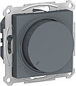 Светорегулятор поворотно-нажимной, 630Вт (10-315 Вт. LED), цвет Грифель (Schneider Electric ATLAS DESIGN), фото 2