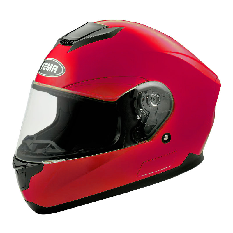 Шлем мотоциклетный YM-831,Красный (размер L) Тонированный визор