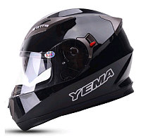 Шлем мотоциклетный YM-829,Черный (размер XL) Тонированный визор, фото 1