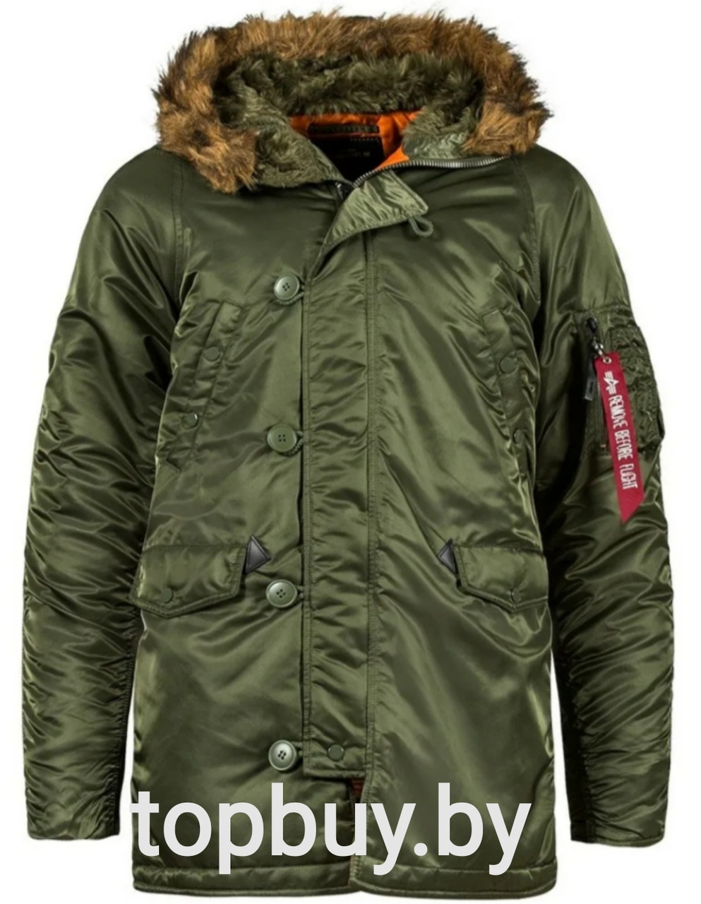 Куртка Аляска (N-3B), Oliva/Orange.