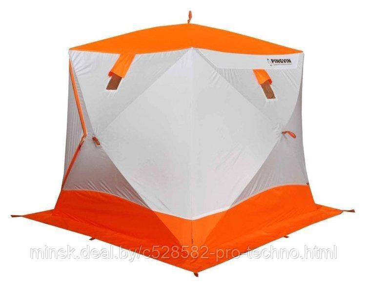 Палатка для зимней рыбалки Пингвин Призма премиум Strong (белый/оранжевый)