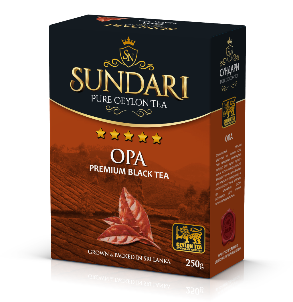 Чай черный крупнолистовой Сундари OPA Sundari Premium Tea, пр-во Шри-Ланка 100 г