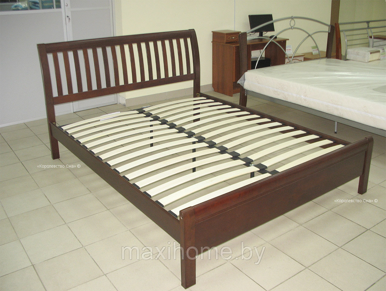 Кровать из массива 3601 цвет венге, с основанием - фото 8 - id-p69329575