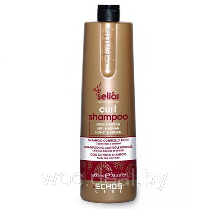 EchosLine Curl Шампунь для вьющихся волос с медом и маслом Аргании, 1000 мл - фото 1 - id-p167431060