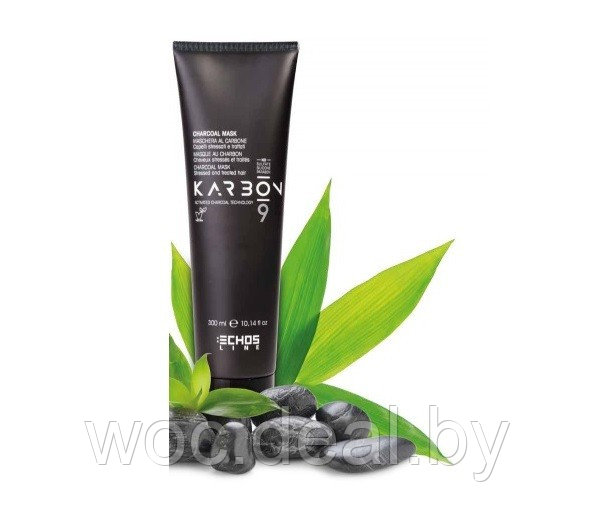 EchosLine Угольная маска для волос, страдающих от химических процедур и стресс-факторов Karbon 9, 300 мл - фото 1 - id-p167431093