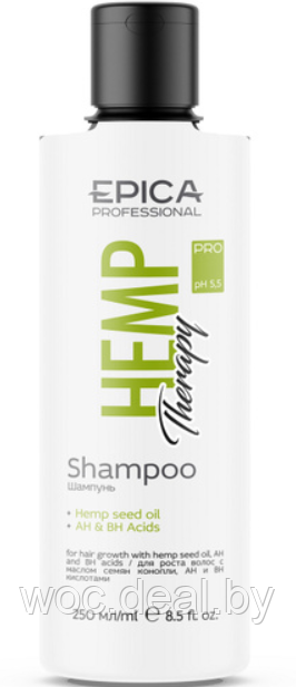 Epica Professional Шампунь для роста волос с маслом семян конопли Hemp Therapy, 250 мл - фото 1 - id-p167433418