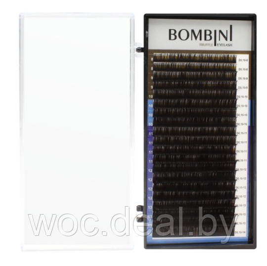 Bombini Коричневые ресницы Truffle Mix изгиб C, 8-14 мм, 0.07 мм - фото 1 - id-p167433502