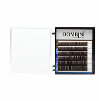 Bombini Коричневые ресницы для наращивания Truffle Mini Mix изгиб D+, 8-13 мм, 0.10 мм