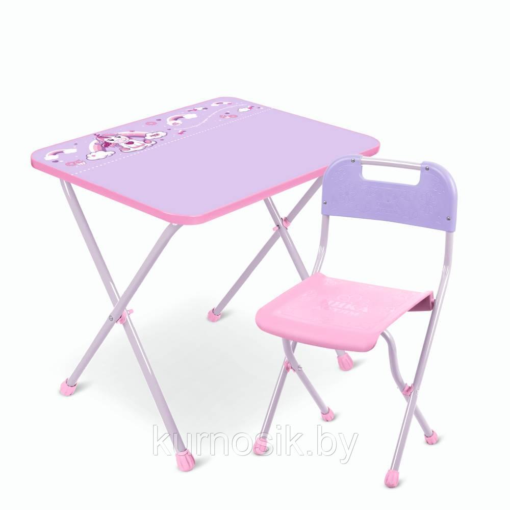 Комплект детской мебели Ника «Алина 2» с единорогом с 3 до 7 лет (арт.КА2-М/1) сиреневый - фото 1 - id-p167435370