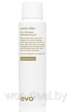 Evo Сухой шампунь-спрей для волос брюнетки Water Killer Dry Shampoo Brunette 200 мл - фото 1 - id-p167433578
