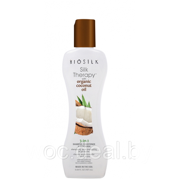 Biosilk Уход за волосами и телом 3 в 1 Silk Therapy with Organic Coconut Oil, 355 мл - фото 1 - id-p167431584
